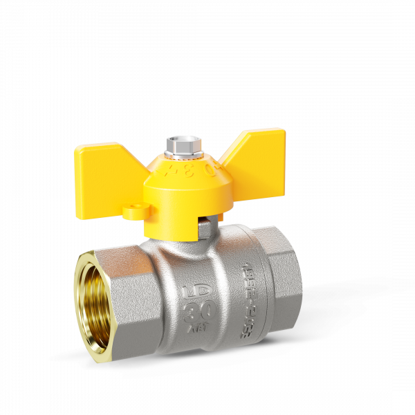 Кран шаровый Ду 20 Ру 40 вн/вн бабочка ГАЗОВЫЙ LD Pride (22)